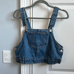 Edikted denim overall crop top